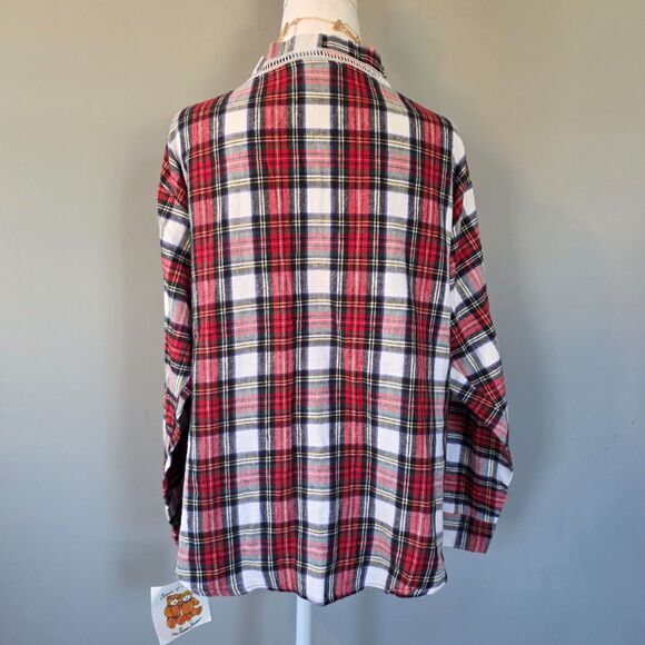 Vintage Red Flannel Pajama Lounge Set. Medium. Holiday Christmas Retro Cozy Cute - Picture 3 of 6